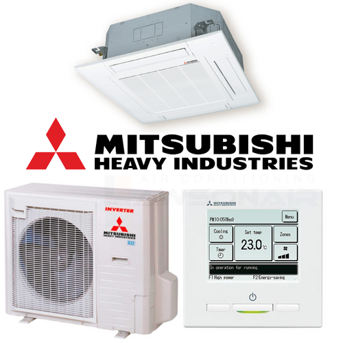 Mitsubishi Heavy (MHI) 10.0kW FDT100AVNPWVH-RC-EXZ3A Cassette Air Conditioning System [Colour: Black]