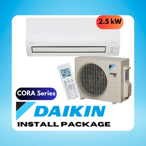 Install Package - Daikin Cora FTXV25W 2.5kW Wall Split Air Conditioning Package